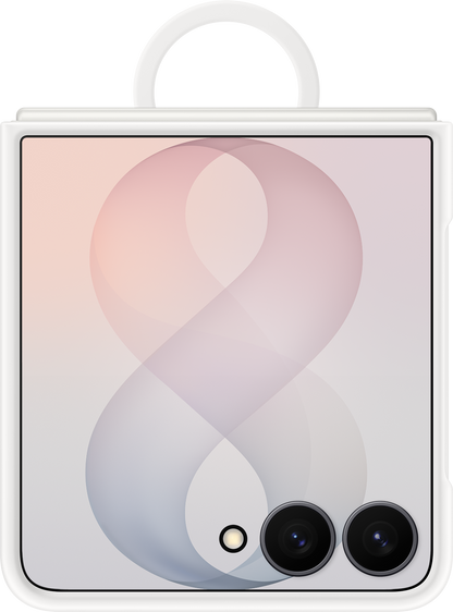 Hoes voor Samsung Galaxy Z Flip8 F776, Silicone Ring Magnet, Wit EF-EF776CWEGWW