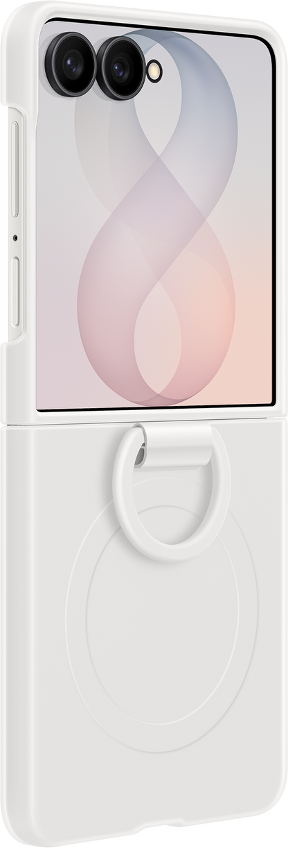 Hoes voor Samsung Galaxy Z Flip8 F776, Silicone Ring Magnet, Wit EF-EF776CWEGWW