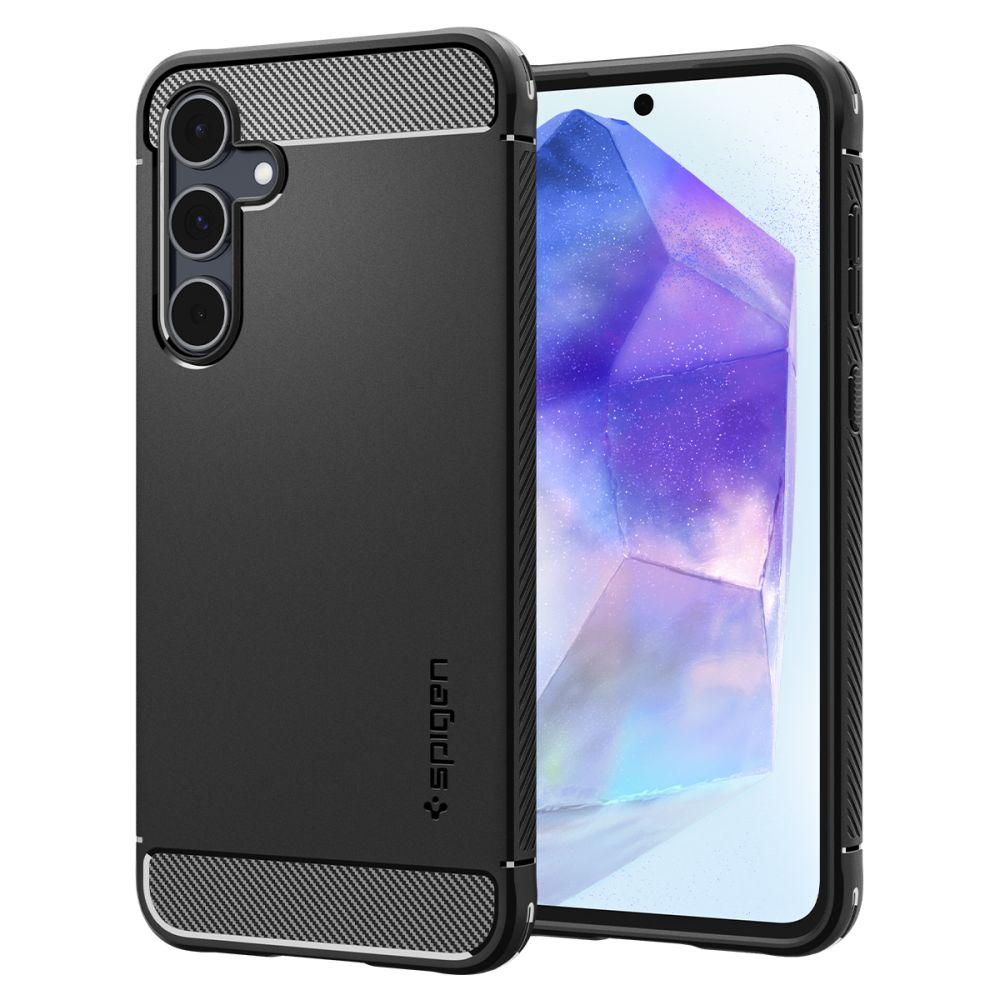 Hoesje voor Samsung Galaxy A55 5G A556, Spigen, Rugged Armour, zwart ACS07500 