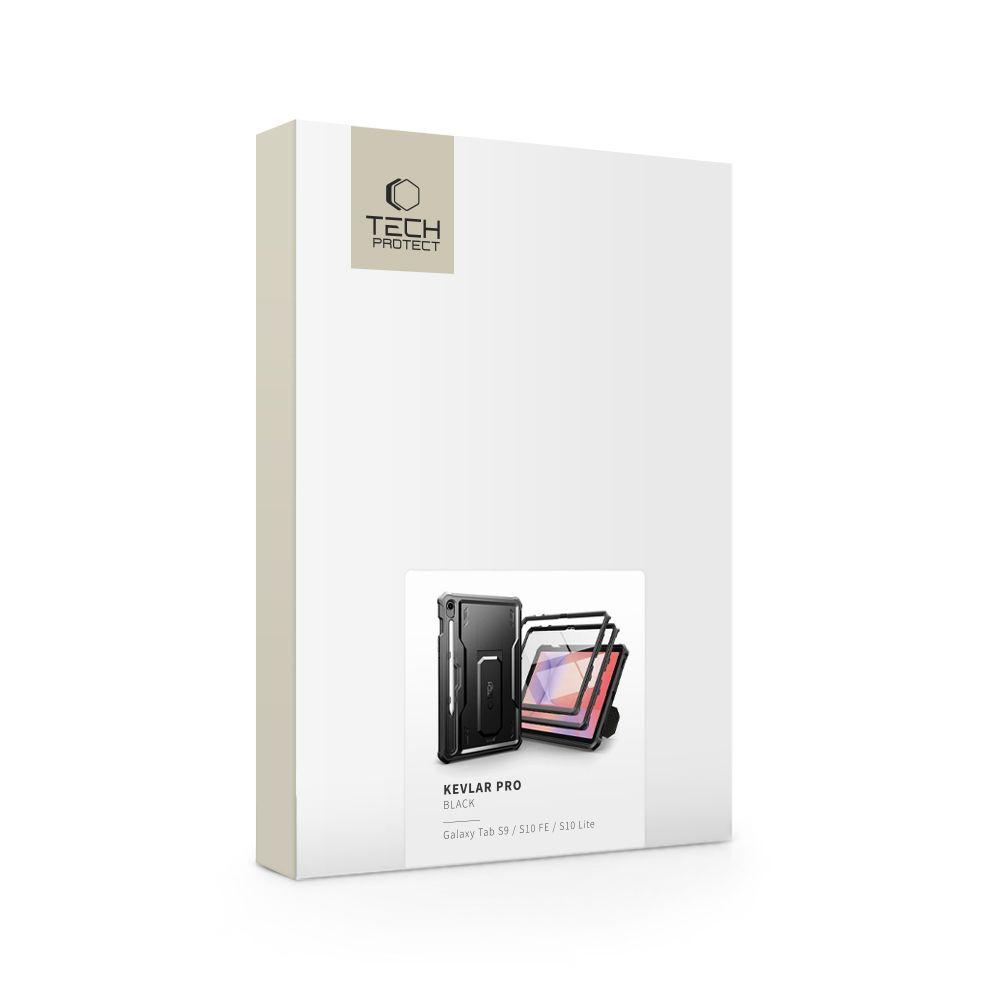 Hülle für Samsung Galaxy Tab S10 Lite / Tab S10 FE / Tab S9, Tech-Protect, Kevlar Pro, Schwarz