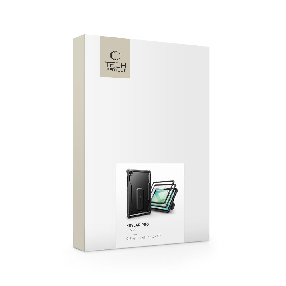Étui pour Samsung Galaxy Tab A11+ / Tab A9+, Tech-Protect, Kevlar Pro, Noir