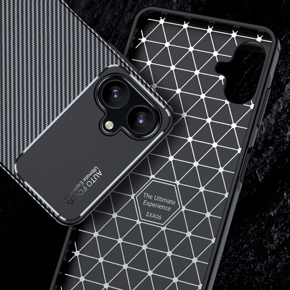 Hülle für Samsung Galaxy A06 A065, Techsuit, CarbonFiber, Schwarz