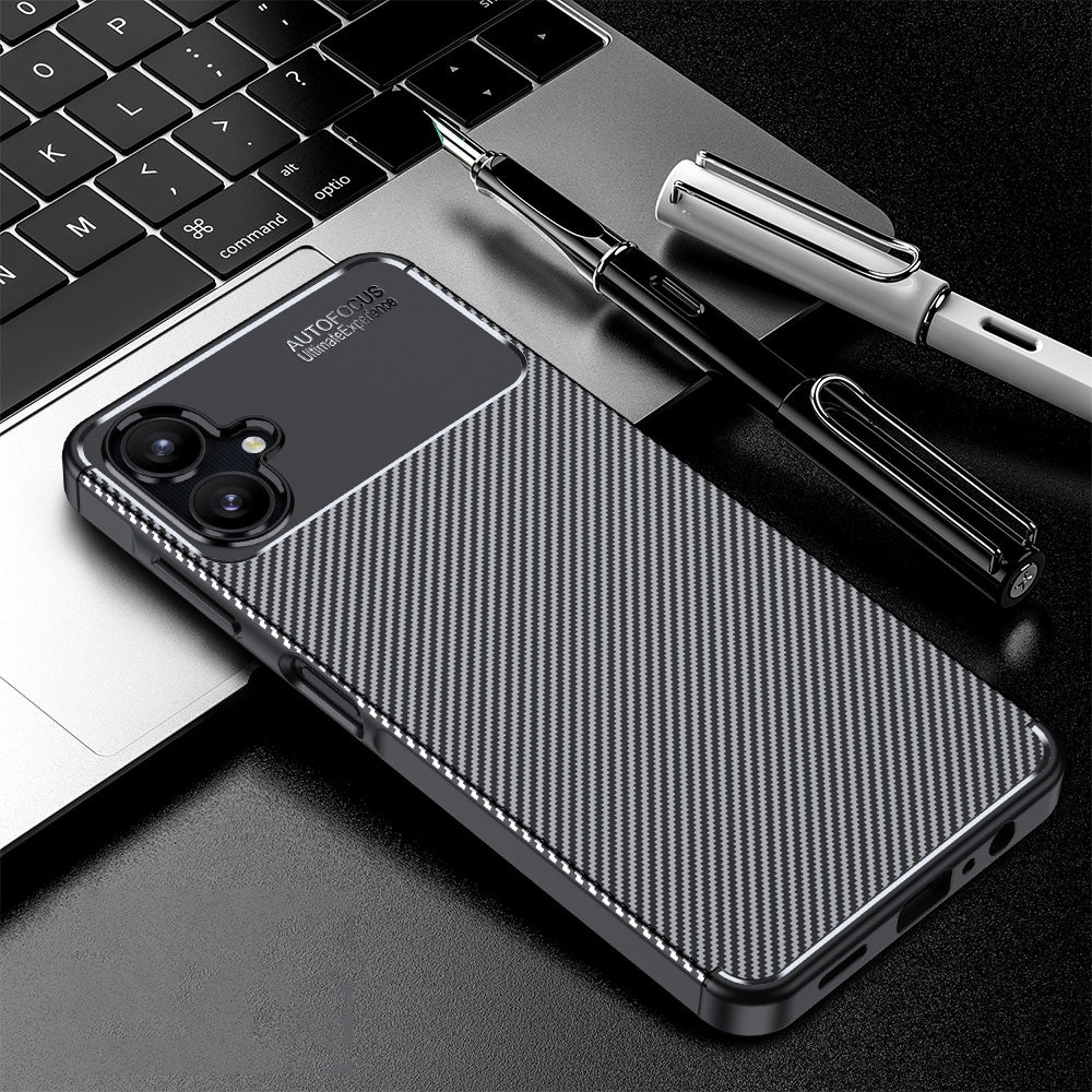 Hülle für Samsung Galaxy A06 A065, Techsuit, CarbonFiber, Schwarz