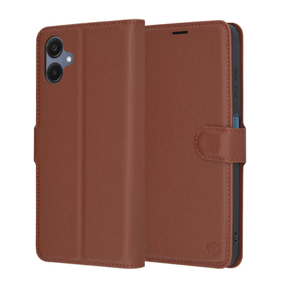 Coque pour Samsung Galaxy A06 A065, Techsuit, Leather Folio, Marron