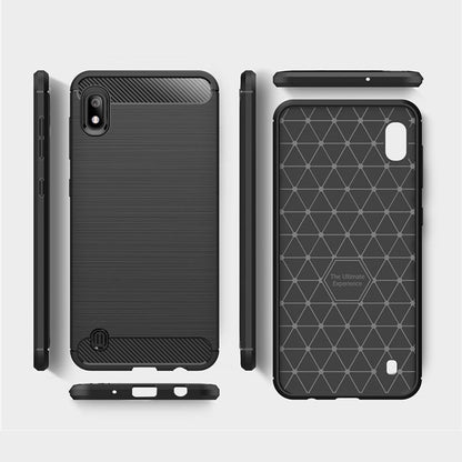 Hülle für Samsung Galaxy A10 A105 / M10 M105, Techsuit, Carbon, Schwarz