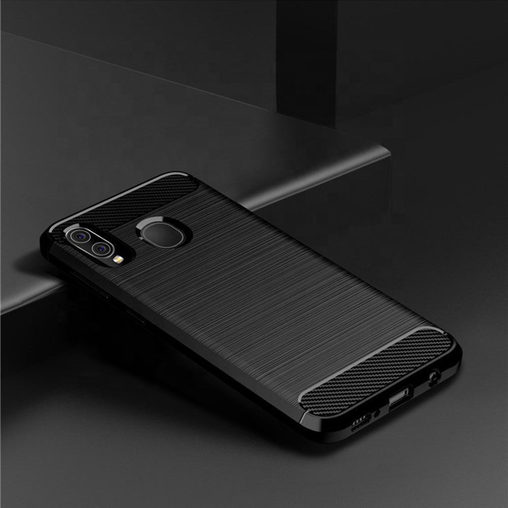 Hülle für Samsung Galaxy A10 A105 / M10 M105, Techsuit, Carbon, Schwarz