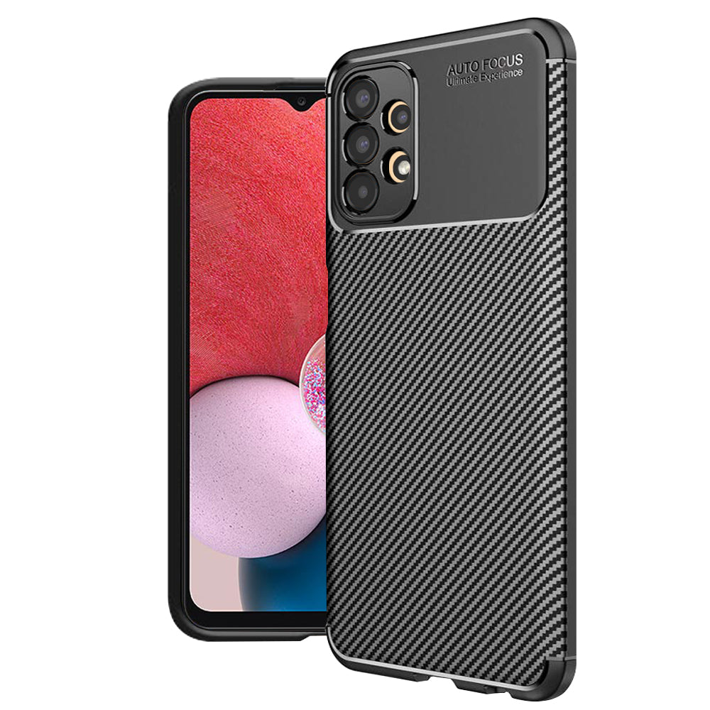 Hülle für Samsung Galaxy A13 A135, Techsuit, CarbonFiber, Schwarz
