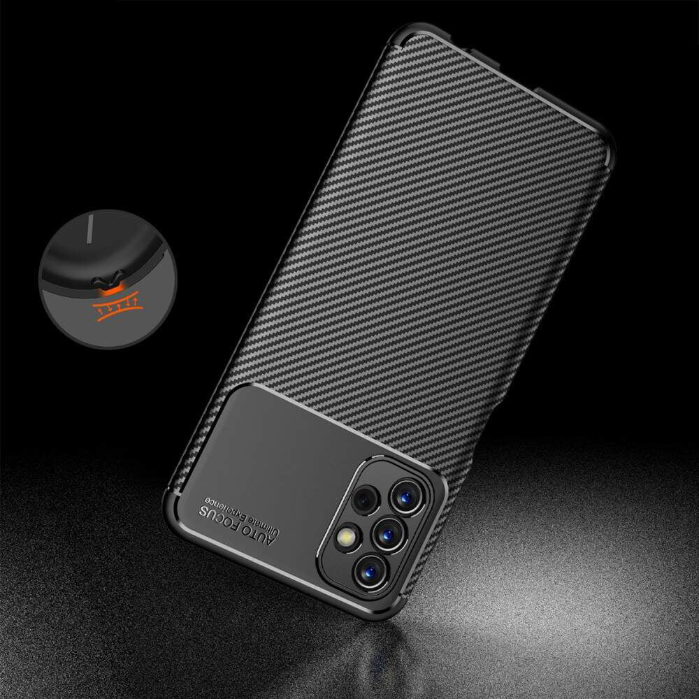 Hülle für Samsung Galaxy A13 A135, Techsuit, CarbonFiber, Schwarz