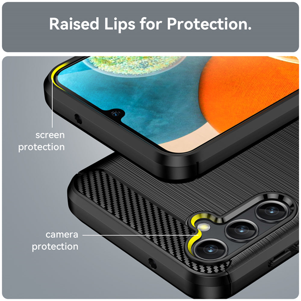 Coque pour Samsung Galaxy A14 A145 / A14 5G A146, Techsuit, Carbone, Noire