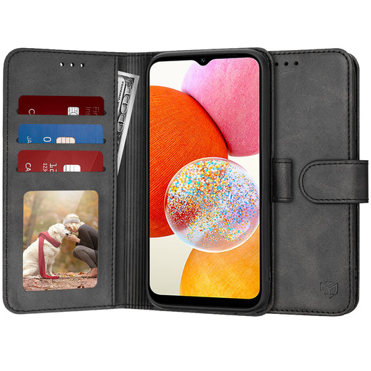 Hoes voor Samsung Galaxy A14 A145 / A14 5G A146, Techsuit, Diary Book, Zwart