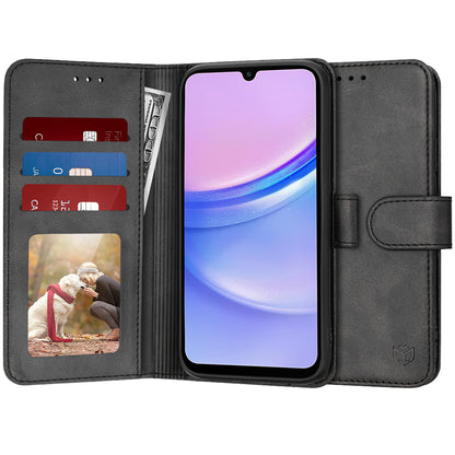 Hoes voor Samsung Galaxy A15 5G A156 / A15 A155, Techsuit, Diary Book, Zwart