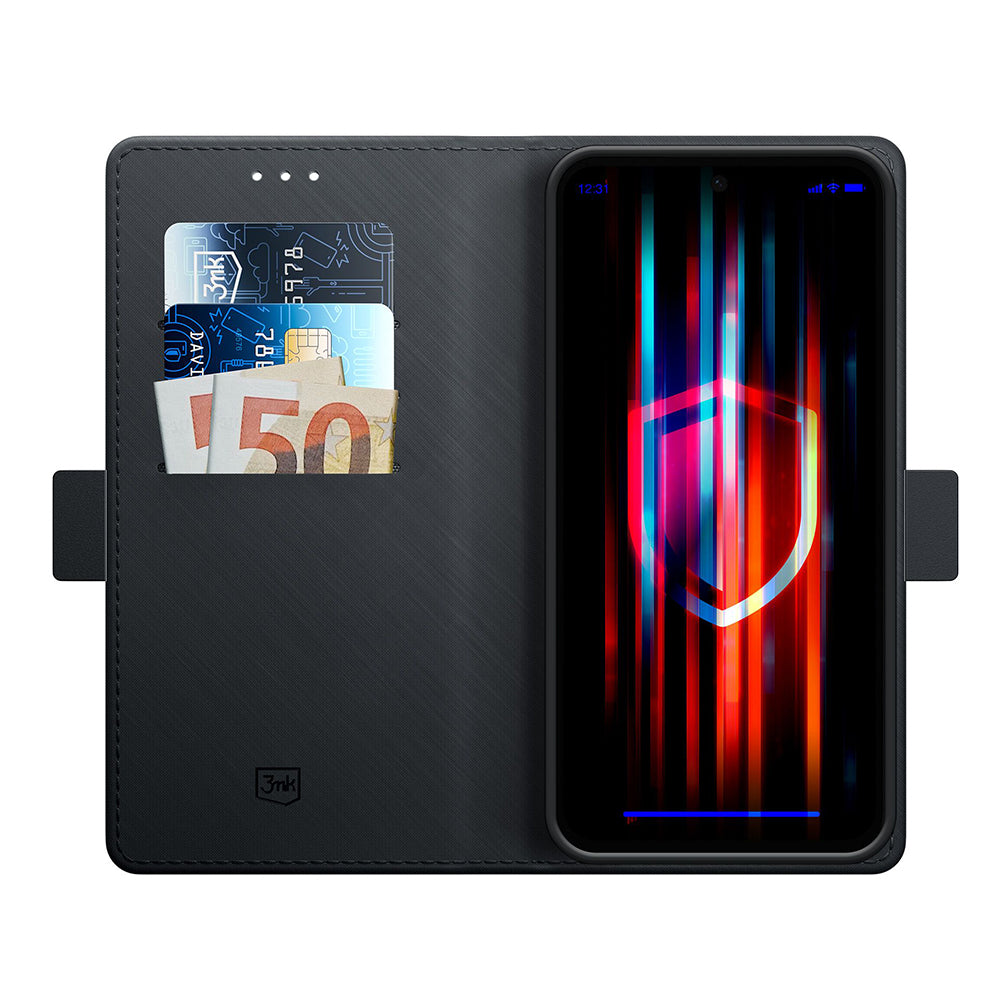 Hoes voor Samsung Galaxy A16 5G A166 / A16 4G A165, 3MK, Portemonnee, Zwart