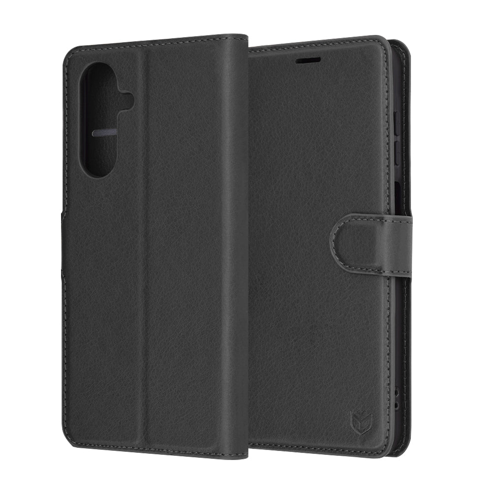Hoes voor Samsung Galaxy A26 A266, Techsuit, Leather Folio, Zwart