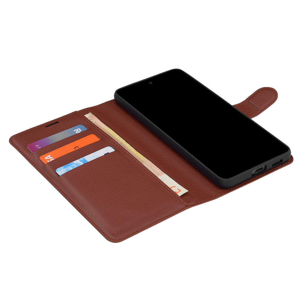 Hülle für Samsung Galaxy A27 5G, Techsuit, Leder-Folio, Braun