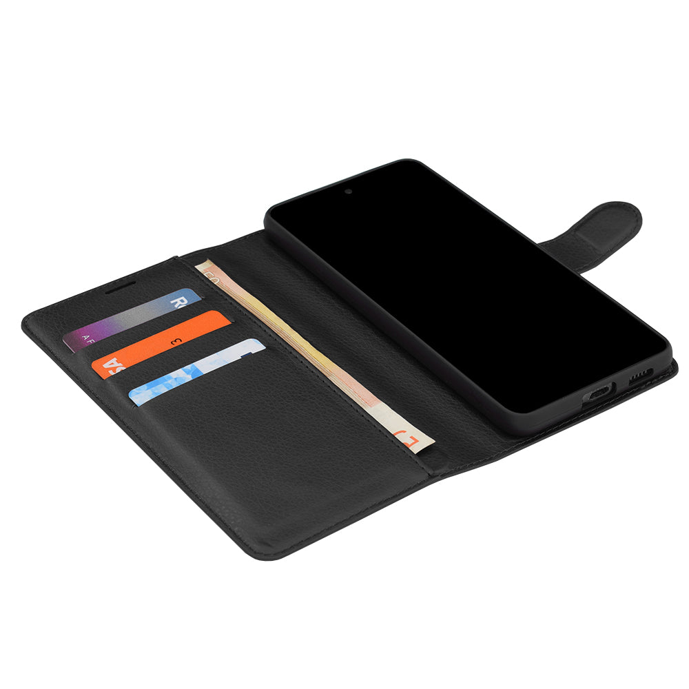 Hülle für Samsung Galaxy A27 5G, Techsuit, Leder-Folio, Schwarz