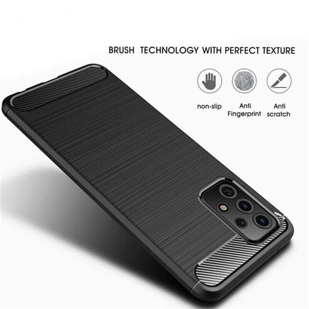 Coque pour Samsung Galaxy A32 5G A326, Techsuit, Carbone, Noire
