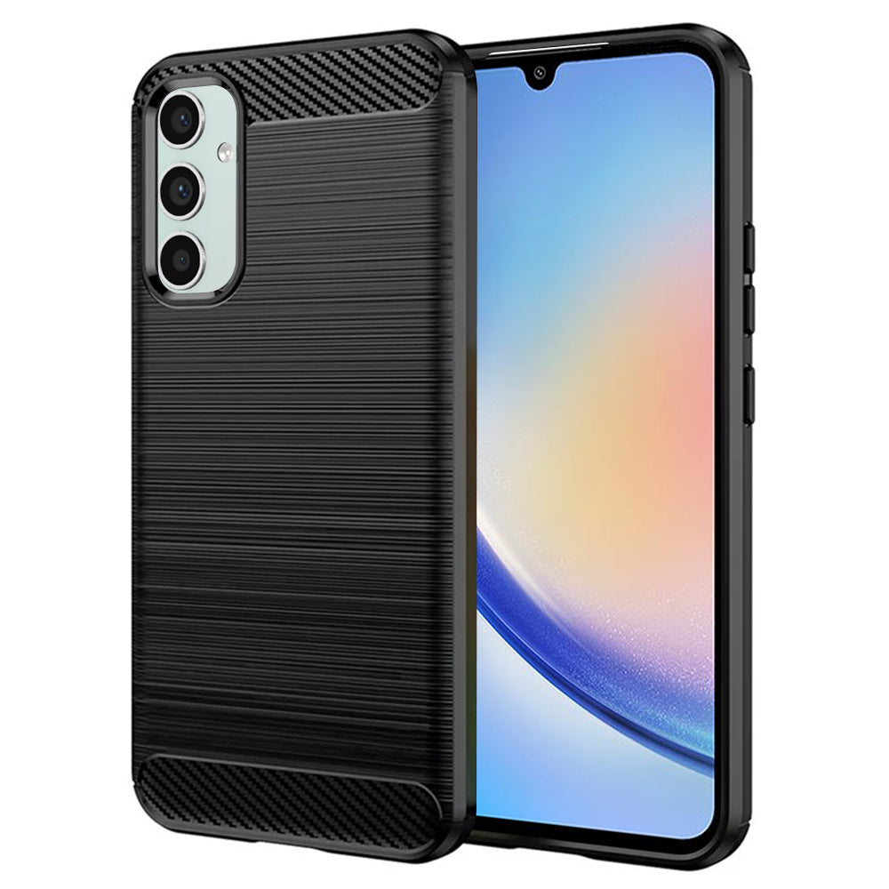 Coque pour Samsung Galaxy A34 A346, Techsuit, Carbone, Noire