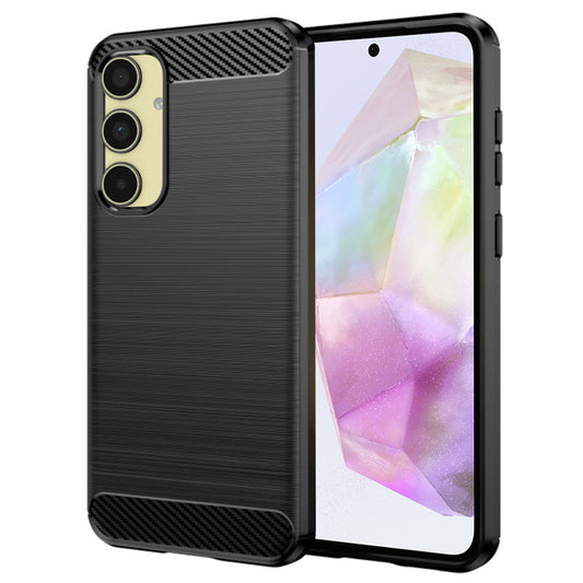 Hoes voor Samsung Galaxy A35 5G A356, Techsuit, Carbon, Zwart