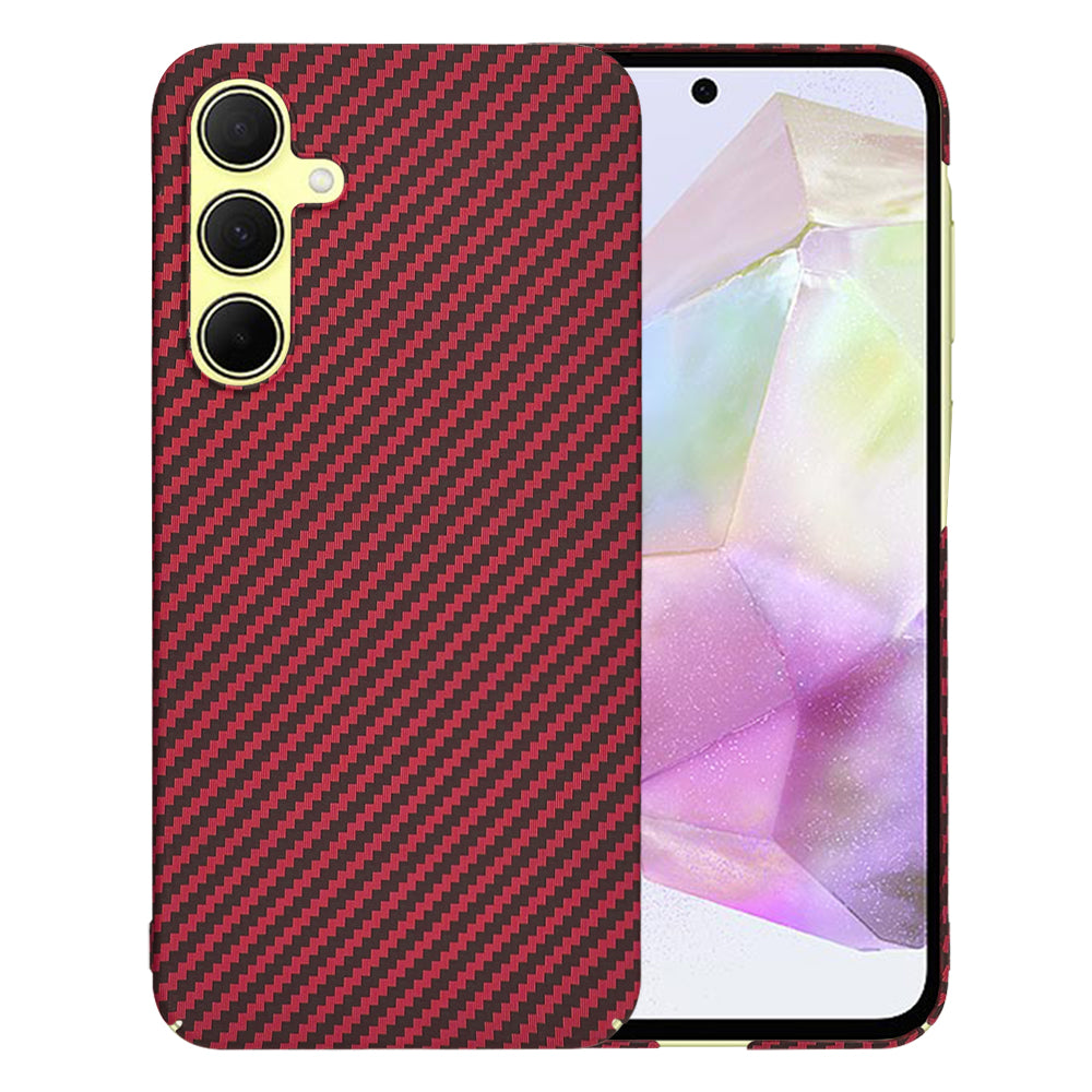 Hülle für Samsung Galaxy A35 5G A356, Techsuit, Carbonite FiberShell, Rot