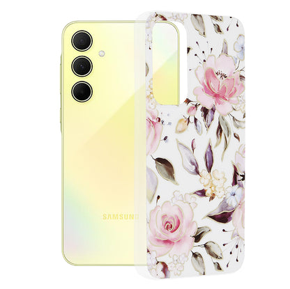 Hülle für Samsung Galaxy A35 5G A356, Techsuit, Marble, Weiß