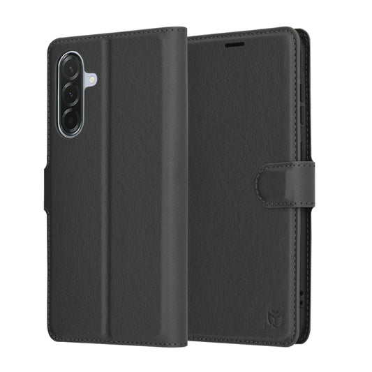Hoes voor Samsung Galaxy A36 A366, Techsuit, Leather Folio, Zwart