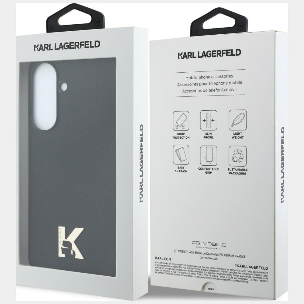 Coque pour Samsung Galaxy A37 5G, Karl Lagerfeld, Logo Tête Karl, Noire