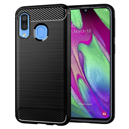 Hoes voor Samsung Galaxy A40 A405, Techsuit, Carbon, Zwart