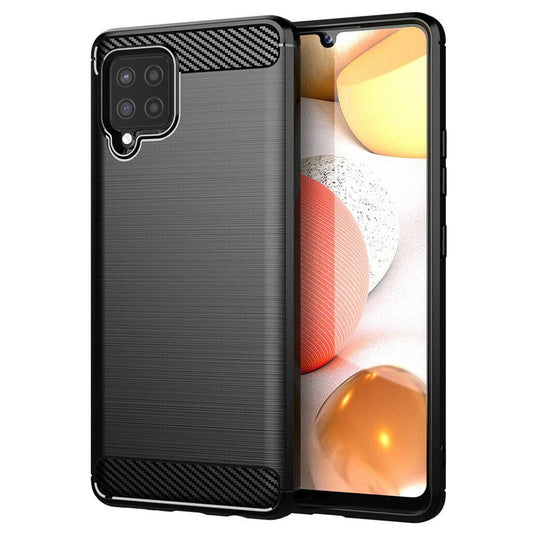 Hoes voor Samsung Galaxy A42 5G A426, Techsuit, Carbon, Zwart
