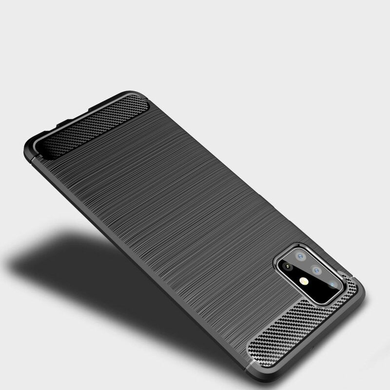 Coque pour Samsung Galaxy A51 A515, Techsuit, Carbone, Noire