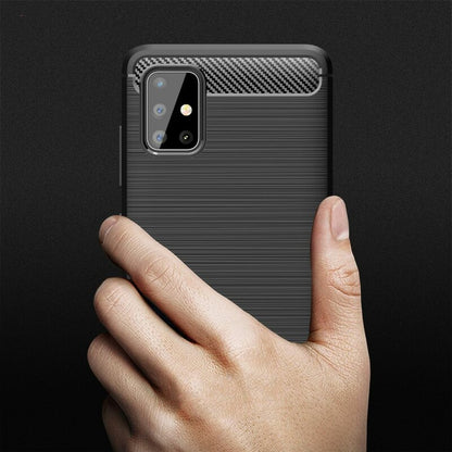 Coque pour Samsung Galaxy A51 A515, Techsuit, Carbone, Noire