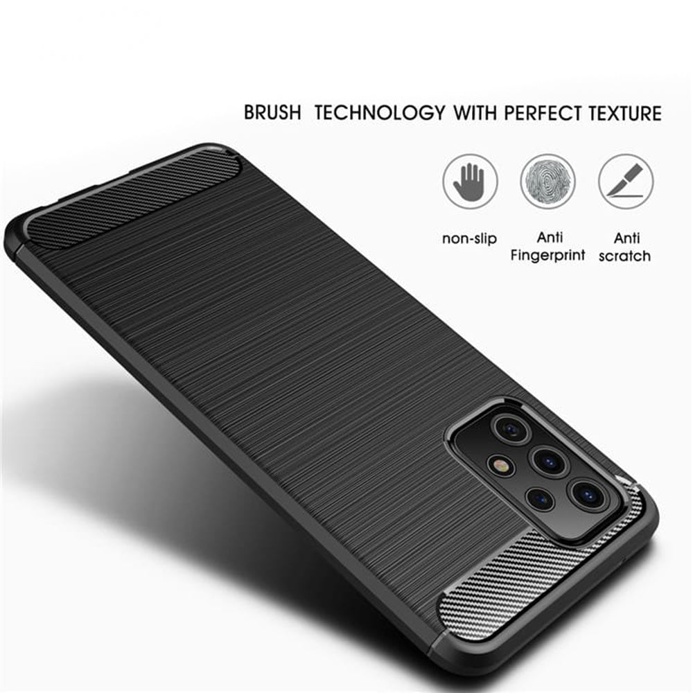 Hoes voor Samsung Galaxy A52s 5G A528 / A52 5G A526 / A52 A525, Techsuit, Carbon, Zwart
