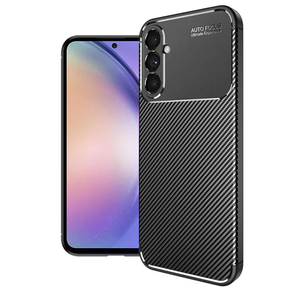 Coque pour Samsung Galaxy A54 A546, Techsuit, Fibre de carbone, Noire