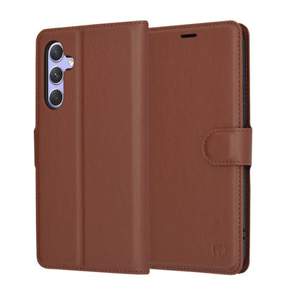 Hoes voor Samsung Galaxy A54 A546, Techsuit, Leather Folio, Bruin