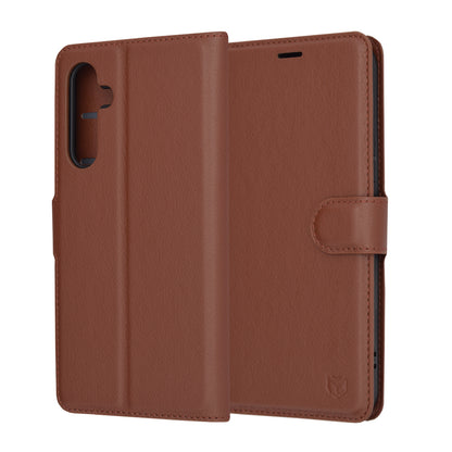 Hoes voor Samsung Galaxy A54 A546, Techsuit, Leather Folio, Bruin