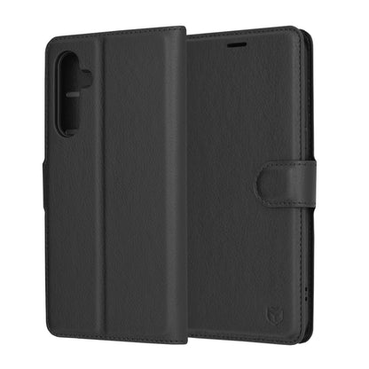 Hülle für Samsung Galaxy A54 A546, Techsuit, Leder-Folio, Schwarz