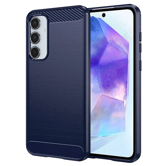 Hoes voor Samsung Galaxy A55 5G A556, Techsuit, Carbon, Blauw