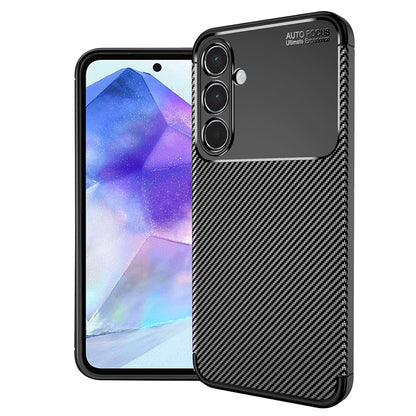 Hoes voor Samsung Galaxy A55 5G A556, Techsuit, CarbonFiber, Zwart
