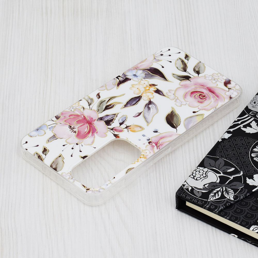 Hoes voor Samsung Galaxy A55 5G A556, Techsuit, Marble, Wit