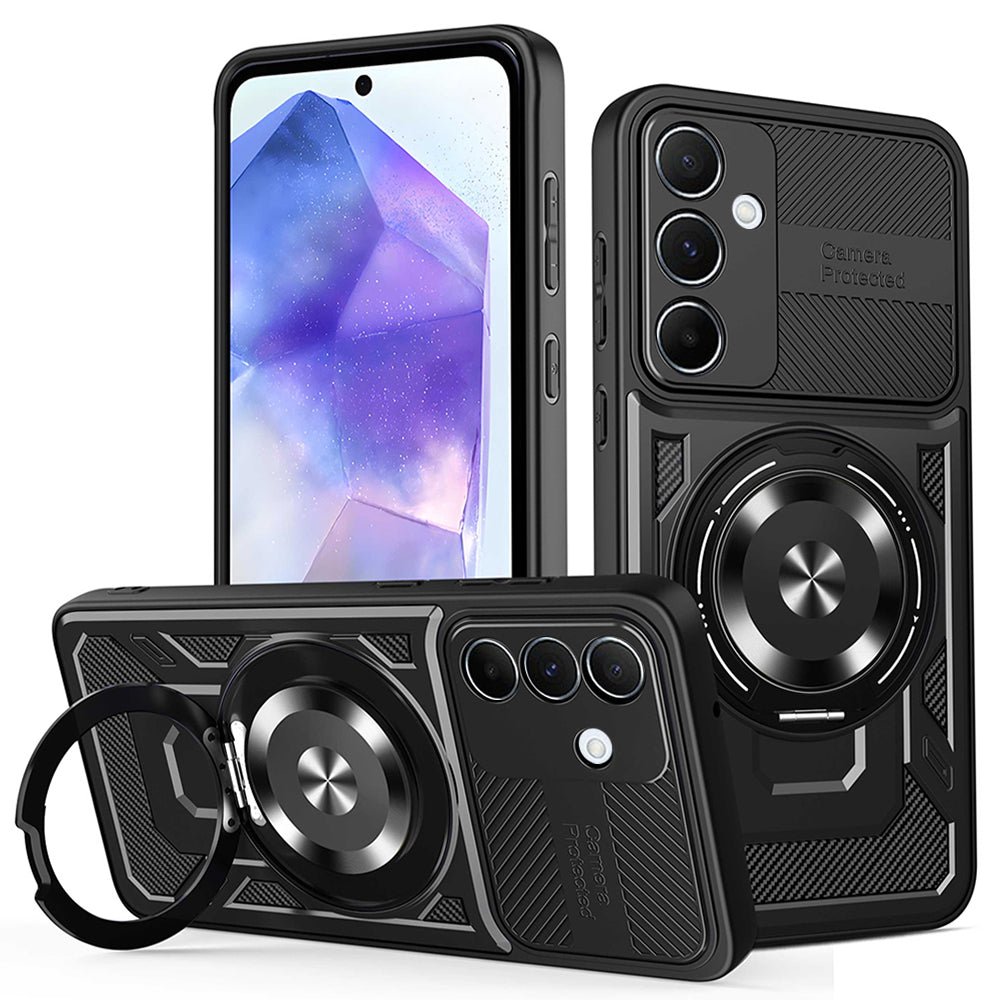 Case for Samsung Galaxy A55 5G A556, Techsuit, RuggedCam, Black