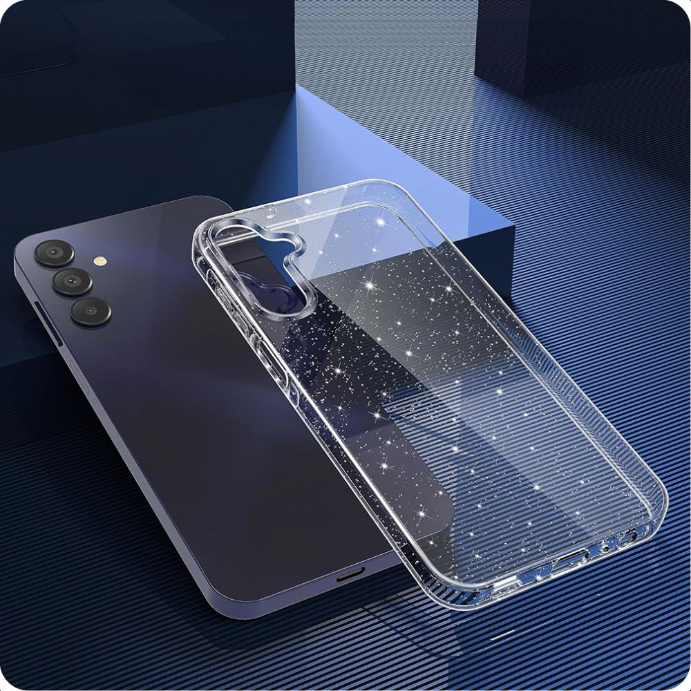 Hoesje voor Samsung Galaxy A55 5G A556, Techsuit, SparkleSkin, Transparant