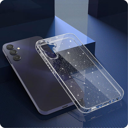 Hoesje voor Samsung Galaxy A55 5G A556, Techsuit, SparkleSkin, Transparant