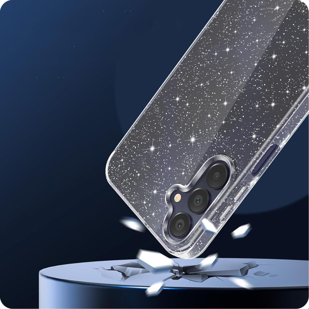 Hoesje voor Samsung Galaxy A55 5G A556, Techsuit, SparkleSkin, Transparant