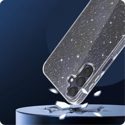 Hoesje voor Samsung Galaxy A55 5G A556, Techsuit, SparkleSkin, Transparant
