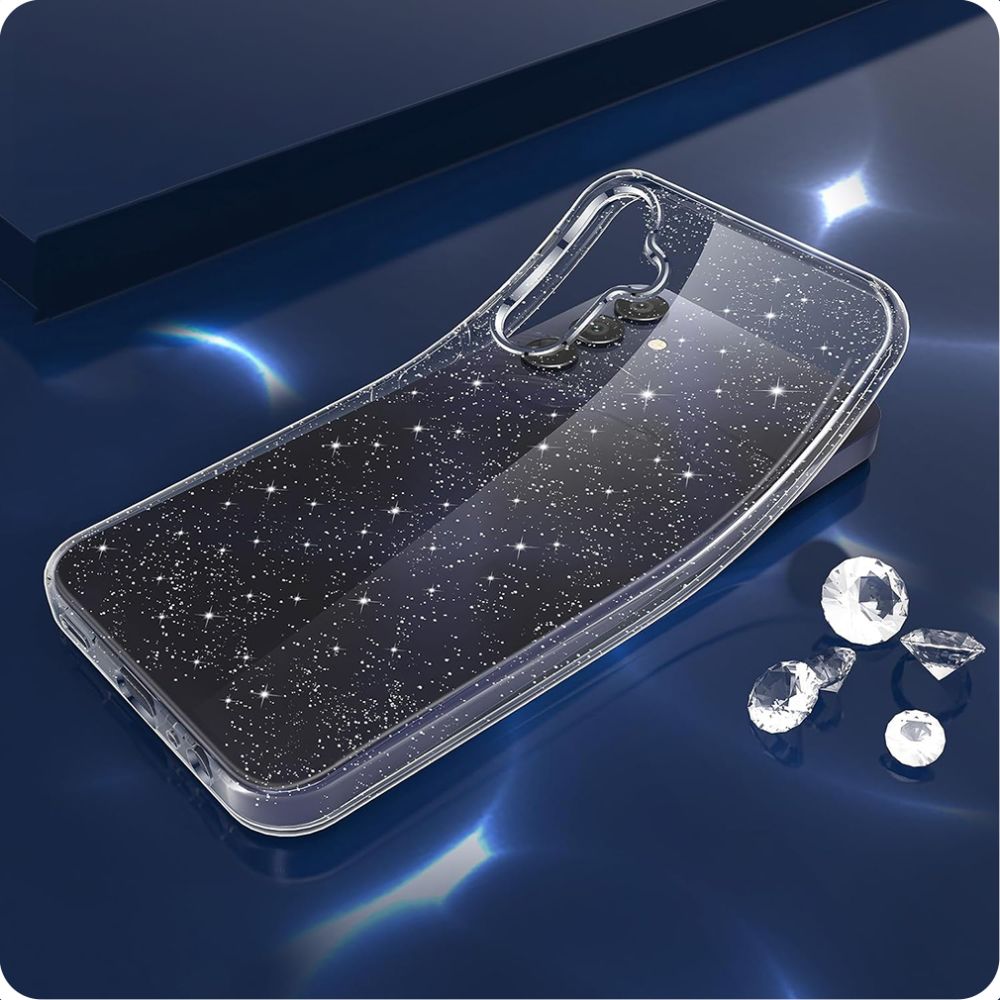 Hoesje voor Samsung Galaxy A55 5G A556, Techsuit, SparkleSkin, Transparant