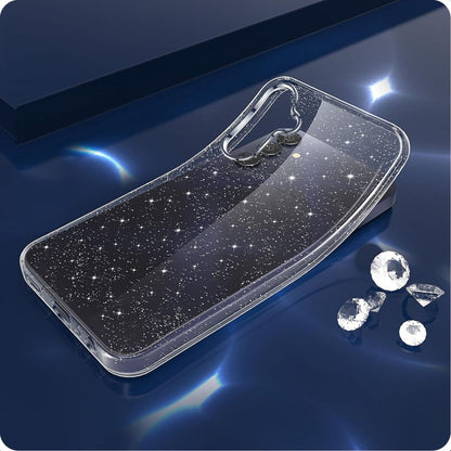 Hoesje voor Samsung Galaxy A55 5G A556, Techsuit, SparkleSkin, Transparant