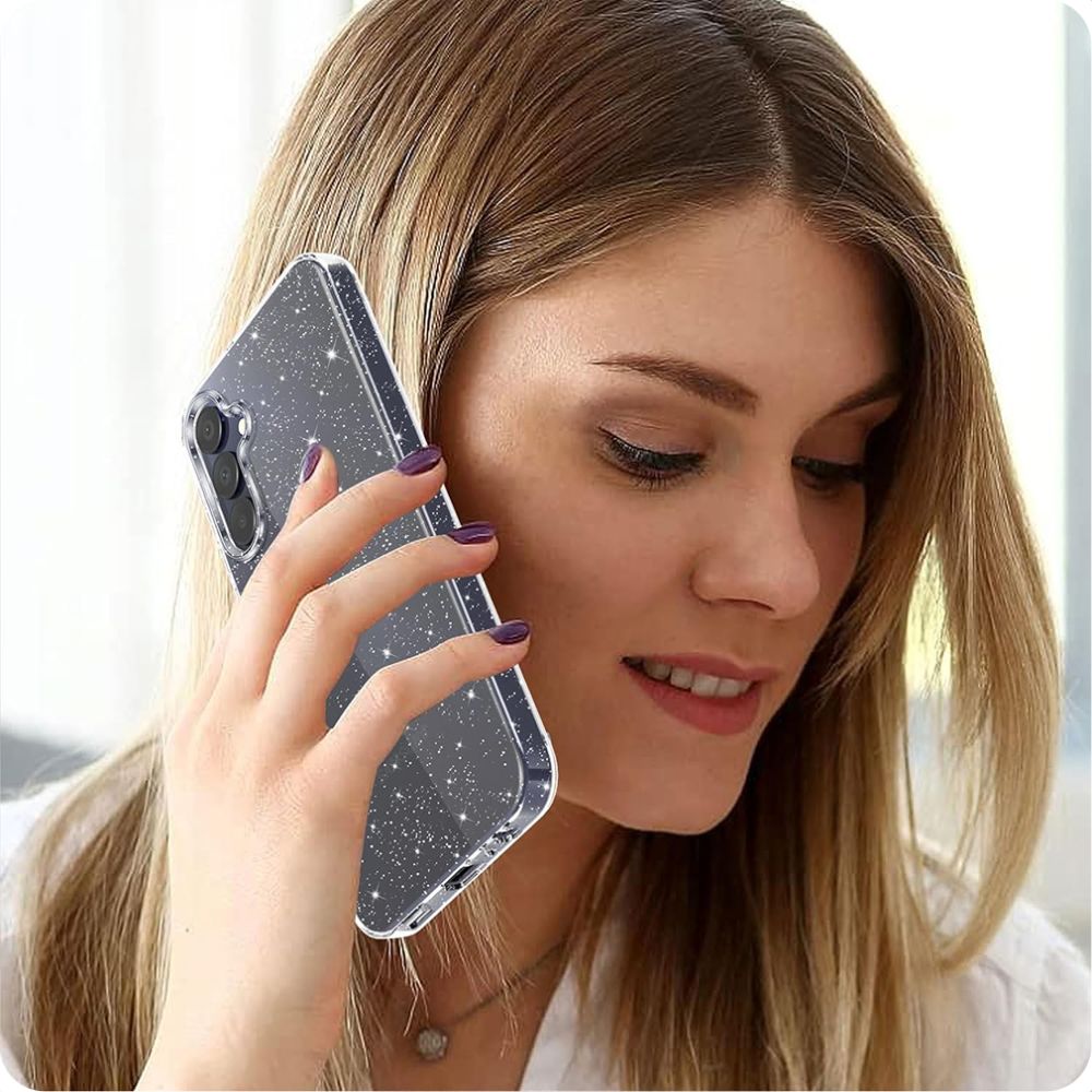 Hoesje voor Samsung Galaxy A55 5G A556, Techsuit, SparkleSkin, Transparant