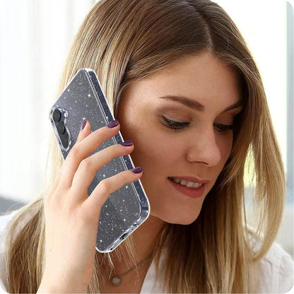 Hoesje voor Samsung Galaxy A55 5G A556, Techsuit, SparkleSkin, Transparant