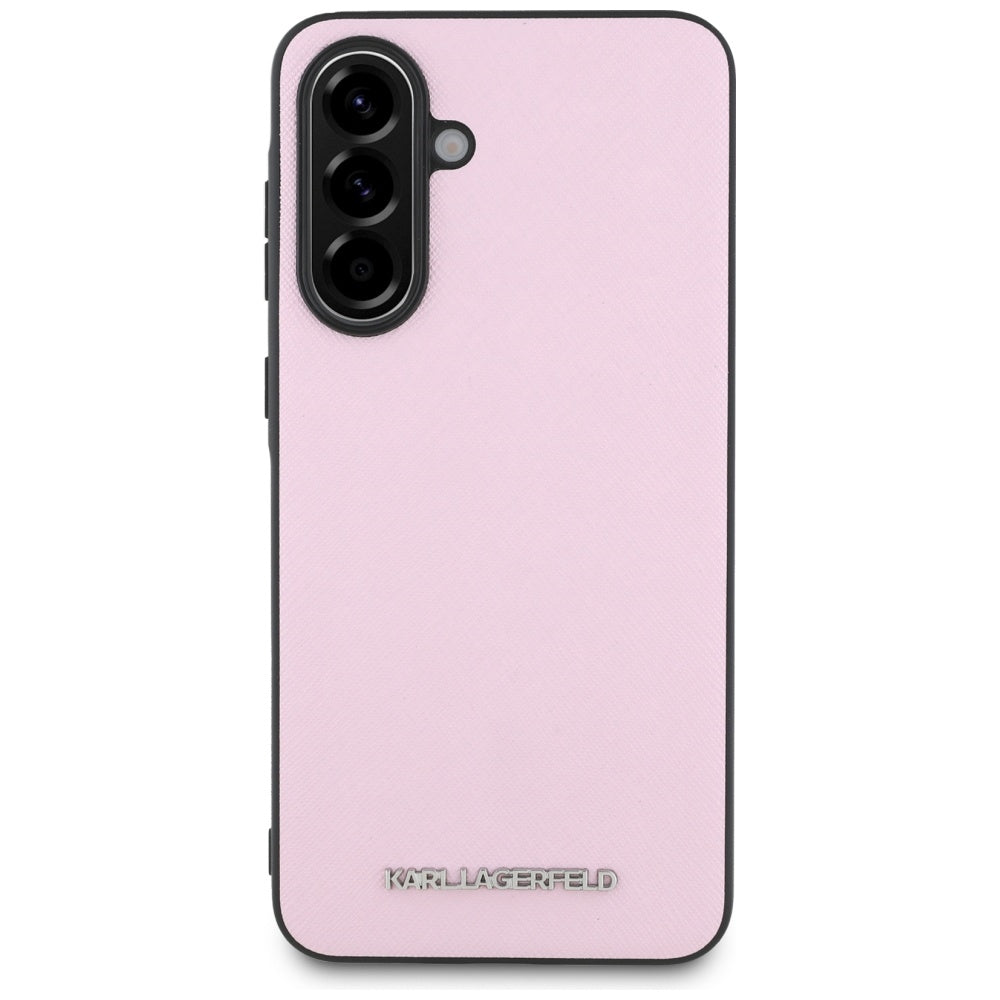 Hülle für Samsung Galaxy A56 A566, Karl Lagerfeld, Saffiano Metal Logo, Rosa