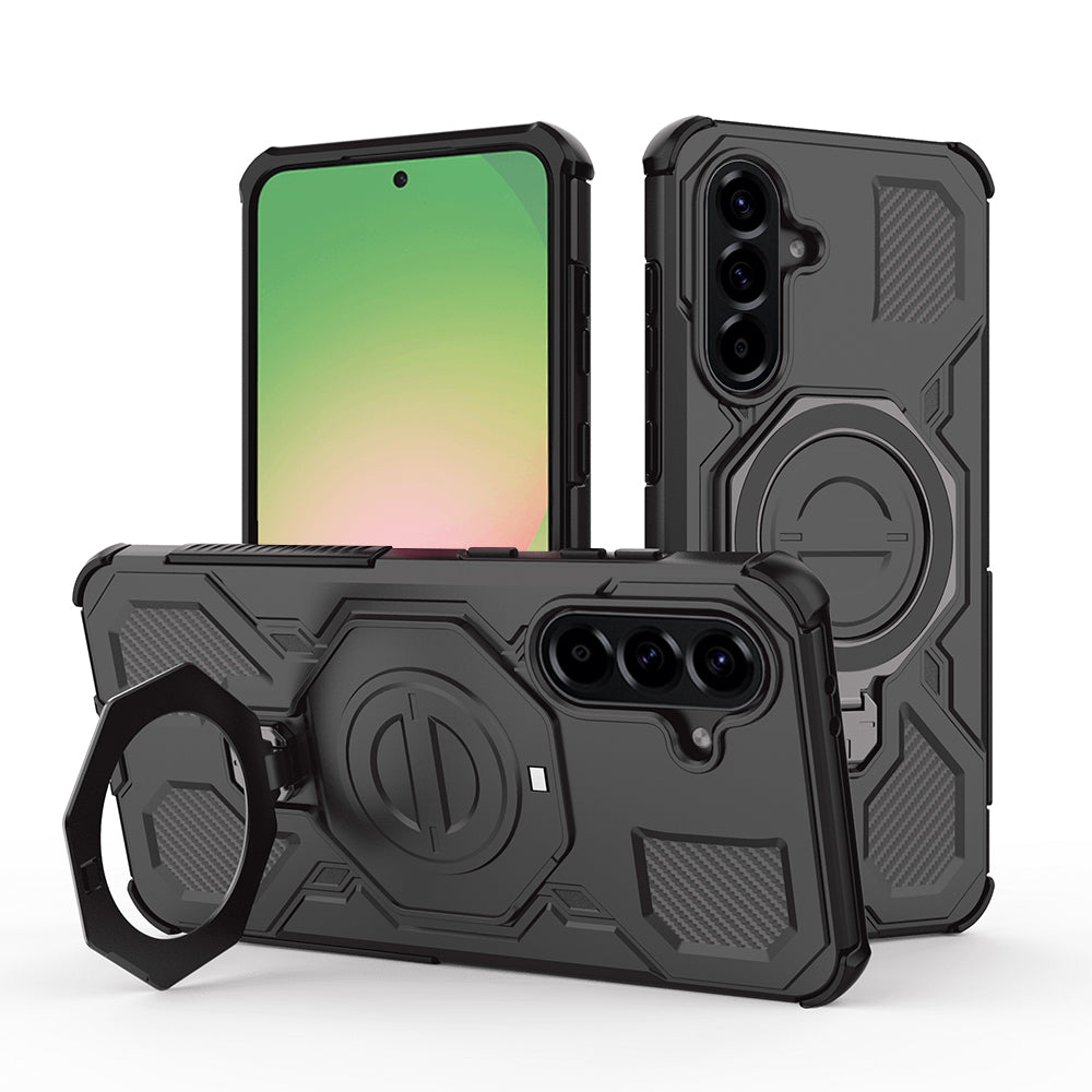 Hoesje voor Samsung Galaxy A56 A566, Techsuit, Carbon Shield Pro, Zwart