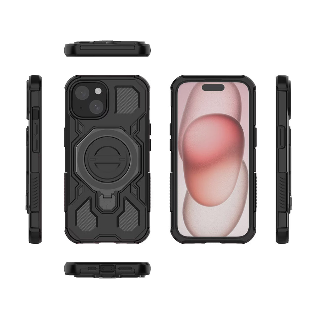 Hoesje voor Samsung Galaxy A56 A566, Techsuit, Carbon Shield Pro, Zwart